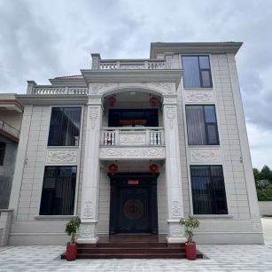 普洱 芝麻白石材别墅干挂案例展示