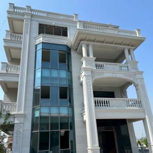 普洱 芝麻白花岗岩别墅外墙干挂效果展示