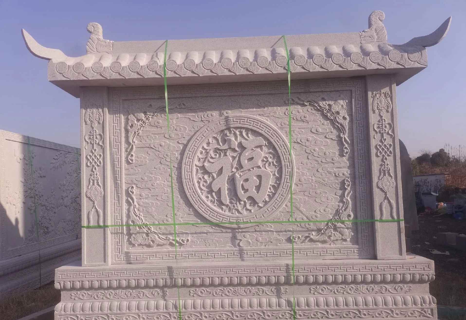 普洱 芝麻白花岗岩屏风，照壁，影壁