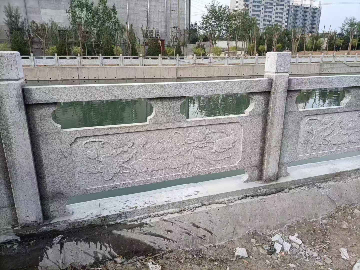 普洱 芙蓉白大花桥梁、河道，石材栏杆、围栏、护栏